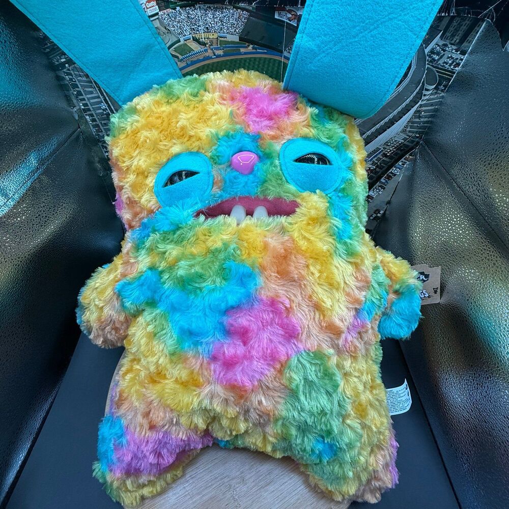 ZURU Fugglers Bigg Fuggs Ugly Monster Plush 17 inches Rabid Rabbit Tye Dye NEW